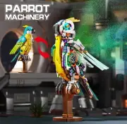Sci-fi Robotic Cyborg Parrot Building Blocks Set With Movable Wings And Lights