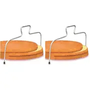 2x Mondo Steel 30cm Cake Leveller/Slicer Cooking Pastry Dessert Cutter Silver