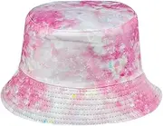 [LERTREE] Dual-Side Wear Bucket Hats Tie Dye Fishing Hat Double-Side Sun Hat Unisex Beach Summer Hat
