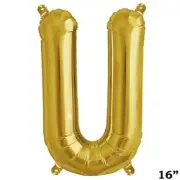 16" GOLD Letter U Mylar Foil Balloon 1 pc Party BackDrop Supply Decorations SALE