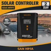 San Hima 60A MPPT Solar Charge Controller 12V 24V Inbulit Bluetooth LCD Display