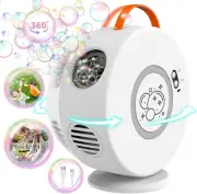 Bubble Machine Automatic Bubble Blower Electric Bubble Maker Rotated 90°/360°...