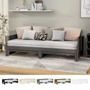 Pull-out Day Bed Single Size White Sleepover Bed Sofa Solid Wood Pine vidaXL