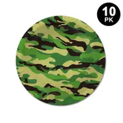 Camouflage Print Army Theme 7 inch 17cm Plates 10PK - Kids Birthday Party Tableware