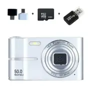 4k HD Digital Camera, 50 Million Photos Kids Camera 16x Zoom Anti Shaking Proof Home Portable Mini Photography Cameras Color Silver