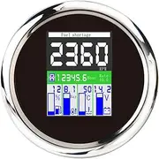 Yacht Instrument 85mm Tachometer Meter 5 in 1 Multi-Functional TFT Screen Fuel Level Water Temp 0~10Bar Oil Pressure Gauge for Car Boat Yacht