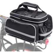 Bike Rear Seat Bag Waterproof Bicycle Rack Trunk Pannier Portable Frame Bag with Raincoat and Lengthened Shoulder Strap
