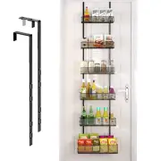 Over the Door Pantry Organizer - 6-Tier Mesh Basket Hanging & Wall Mounted Pa...