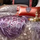 Bedding Set 10pcs Nature Silk Cotton Embroidered Quilt Cover Sheet Pillowcases