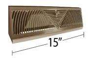Baseboard Register/Diffuser 15" - Brown/Beige - New