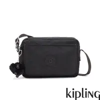 在飛比找蝦皮商城優惠-Kipling 曜岩黑品牌經典圓標多層隨身斜背包-ABANU