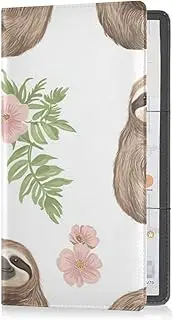 [Caihoyu] Premium Leather Registration and Insurance Card Holder Men Women Document Wallet for Documents, Cards, License Beauty Sloth
