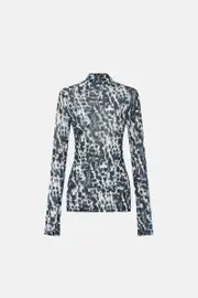 Plumage Long Sleeve Top in Steel Plumage Print - CAMILLA AND MARCÆ C&M