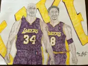 KOBE BRYANT/ SHACK ORIGINAL COLOR PENCIL AND MARKER LARGE DRAWING