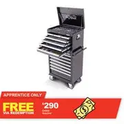 SP TOOLS 293 Piece 11 Drawer Custom Series Tool Trolley - Black SP50125X