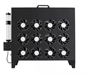 Gorilla Cases 12KW ASIC Water Cooling System, Intelligent Temperature Control, 15 Silent Fans, Mining Rig Radiator with LED Display