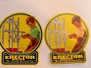 2 -Erector Set Outside Lid Labels Yellow & Green ) set.-Copies Self Stick