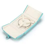 Velvet Bracelet Gift Box, Bangle Holder Case, Jewelry Storage cyan blue