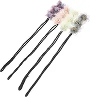 HAPINARY 4pcs Flower Hair Bun Maker Lazy Hair Curler for Easy Styling Elegant Accessories for Various Hairstyles for DIY Donut French Buns and Ballet Styles