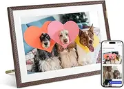 ARZOPA WiFi Digital Picture Frame 10.1" HD IPS Touch Screen Smart Photo Frame Electronic Free Arzopa App Custom Picture Frame for Gifting Easy Share Unlimited Photos Videos from Anywhere - D10 Brown
