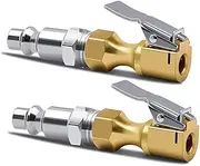Heavy Duty 1/4" NPT Tire Air Chuck with Clip Adapter - Ideal for Tire Inflator, Pressure Gauge, and Compressor Accessories, Lock - on Design