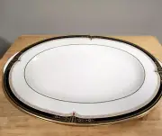 Noritake Gold and Sable Bone China #9758 14 3/4" Oval Platter NEW