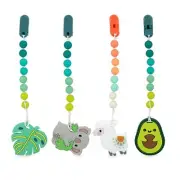 Nuby All Silicone Teether with Pacifinder Clip for Babies 3 Months and Up
