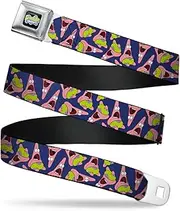 [Buckle-Down] Seatbelt Belt - Patrick Starfish Pose Scattered Purple - 1.0" Wide - 20-36 Inches in Length
