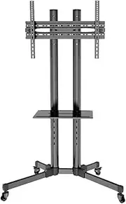 Rolling TV Stand, Mobile TV Cart, Bracket Mount for 32"-70" Flat Screen TVs, Home Display Trolley with Non-Marking Castor Wheels(