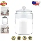 Durable 1.5 Gal Clear Glass Cookie Jar with Knob Handle Lid - Dishwasher Safe