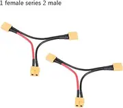 2Types 2Pcs/Set XT60 Series Battery Pack Connector Adapter Cables for RC Lipo (One Female String Two Male)