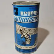 Vintage SHUTTLECOCKS Regent Carlton Badminton Tin with 3 Shuttlecocks/Birdies
