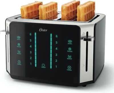 Oster 4-Slice Toaster, Touch Screen, Stainless Steel, Digital Steel
