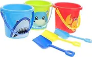 HEALSOPTHY 3Sets Beach Bucket for Sand Bucket and Spade for Summer Fun Parent Play Lightweight Beach Game