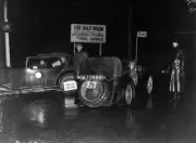 A F Plummer, MG Midget, at the timing point 1934 Motor Racing Old Photo