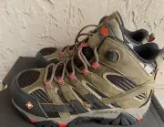 Women's Size 9.5 MERRELL Steel Toe Work Boots MOAB 2 Vent Mid Waterproof CT