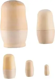 QUMIIRITY 1 Set of Russian Nesting Dolls Unfinished Stacking Dolls Unpainted Stacking Dolls