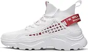 [XIDISO] Mens Fashion Sneakers Sports Shoe Athletic Walking Running Shoes Casual Sneaker, White, 6.5