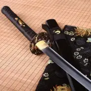51.2''Japanese Nodachi Sword 9260 Spring Steel Brass Tsuba Sharp Black Scabbard.