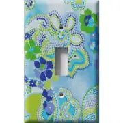 SnazzySwitch Glass Flowers Decorative Light Switch Plate Cover