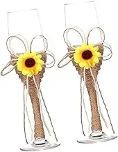 CHICAMPERA 1Pair Elegant Sunflower Goblets Creative Wine Glasses with Rope Decor for Weddings Parties and Housewarming Stylish Drinking Goblets for Whiskey