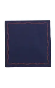 [Los Encajeros] Set of four Bowline Navy/Blood Orange Napkin