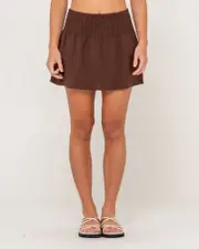 Palm Springs Shirred Mini Skirt 10
