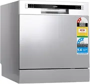 Devanti Benchtop Dishwasher Countertop Freestanding Dishwashers 8 Place Settings, Touch Control LED Display, 6 Wash Programs Delay Start Drying System Silver
