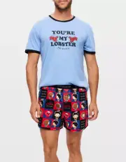 NEW PETER ALEXANDER MENS FRIENDS TV SHOW TOP + BOXER SHORTS PJ SET RRP$129.90 XL