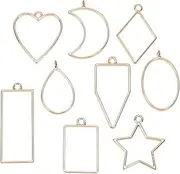 [CIMAXIC] 10 Pcs Metal Hollow Base Frames for Diy Jewelry Earrings Pendant Decor Geometric Shape Accessories