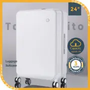 Tabibito 24" White Luggage Hard Shell ABS Suitcase TSA Lock with Spinner Wheels