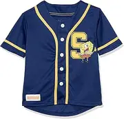 [SPONGEBOB SQUAREPANTS] Little Spongebob Squapants Boys Baseball Jersey Classic Mesh Button Down Shirt-Nickelodeon