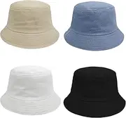 [RNFENQS] 4 Pack XL Bucket Hats for Men Women Large Oversize Fisherman Cap Beach Sun Hat