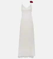 [Magda Butrym] Magda Butrym Rosette embellished slip gown AU 10 white